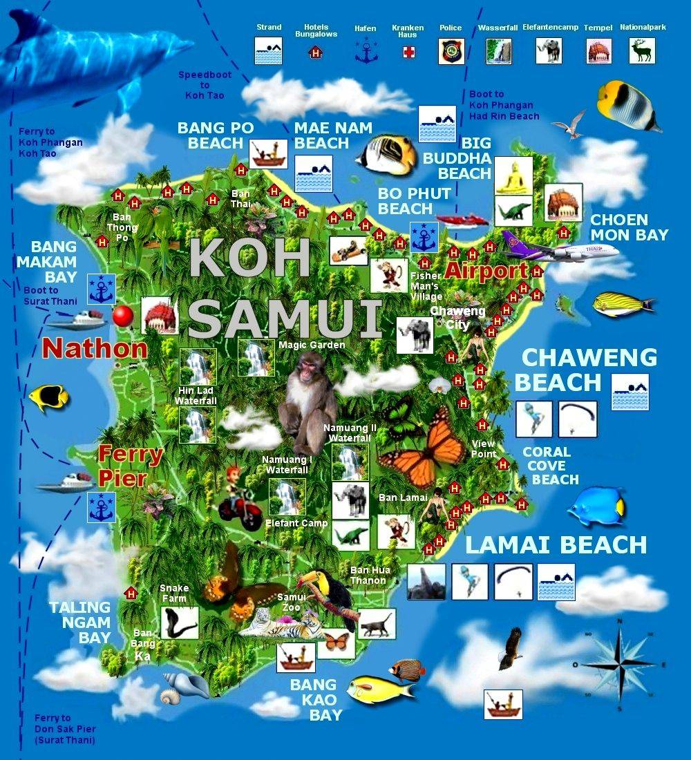 Koh Samui Landkarte - Strnde und Hotels